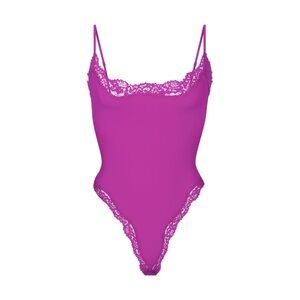Skims Fits Everybody Lace Cami Bodysuit in Lollipop